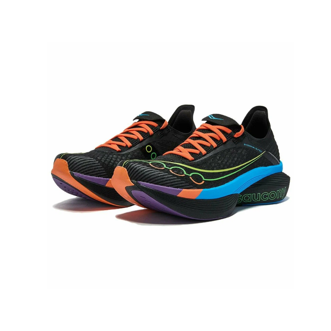 Saucony Unisex's Endorphin Elite 2 Road Running Shoes (Black/ Vizi)