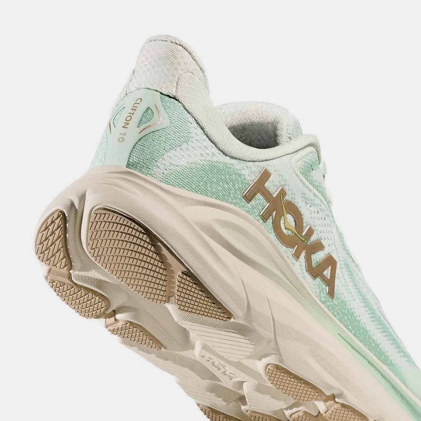 Clifton 10 Grade School Running Shoes (Gold/Truffle Salt/Sea Glass)