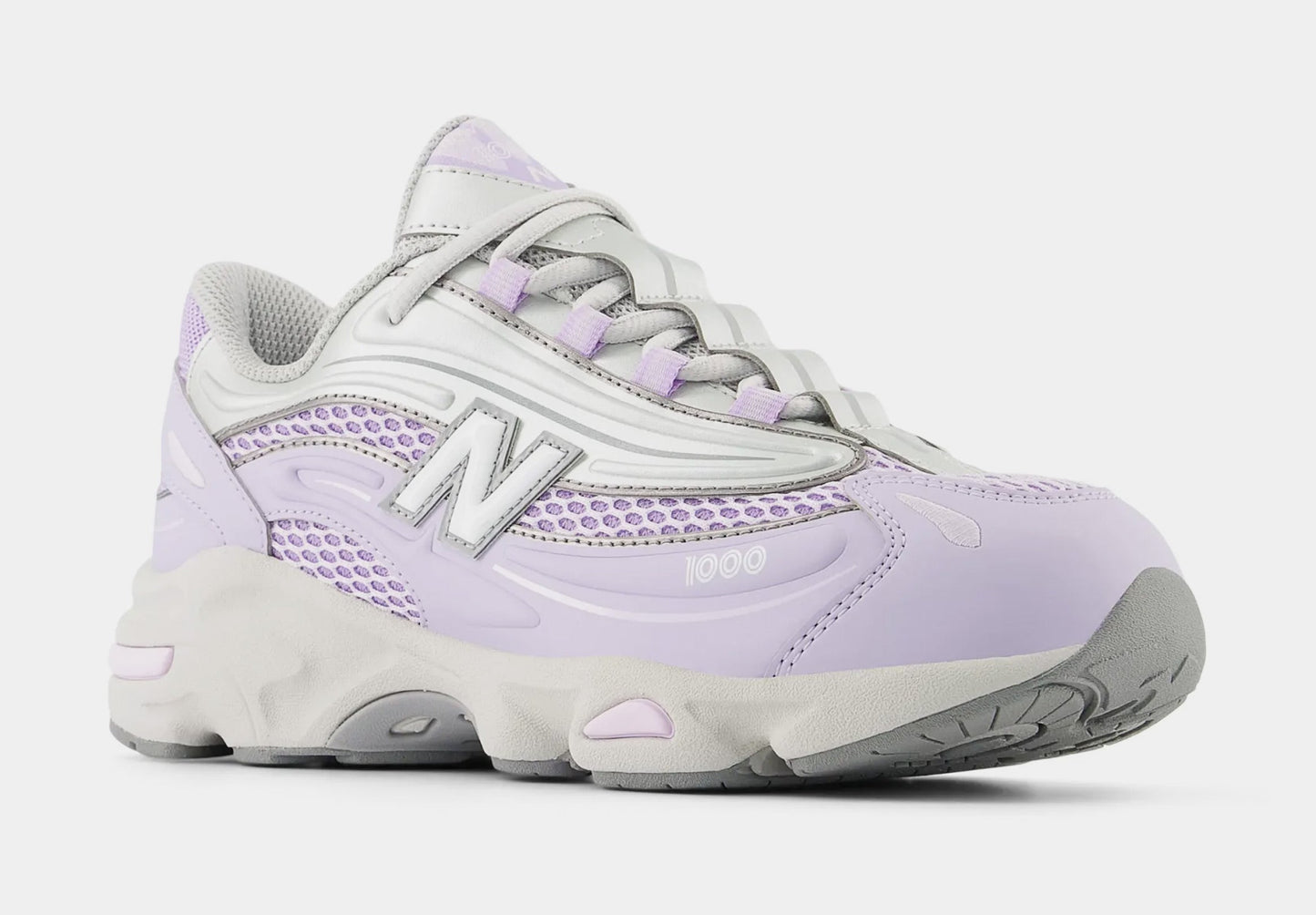 1000 Grade School Running Shoes (Bright Lavender/Silver Metallic)