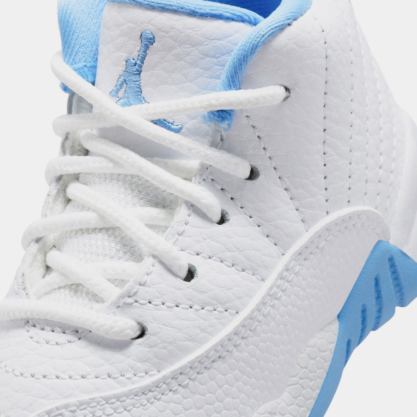 Air Jordan 12 Retro White and University Blue Infant Toddler Lifestyle Shoes (White/University Blue/Metallic Silver)