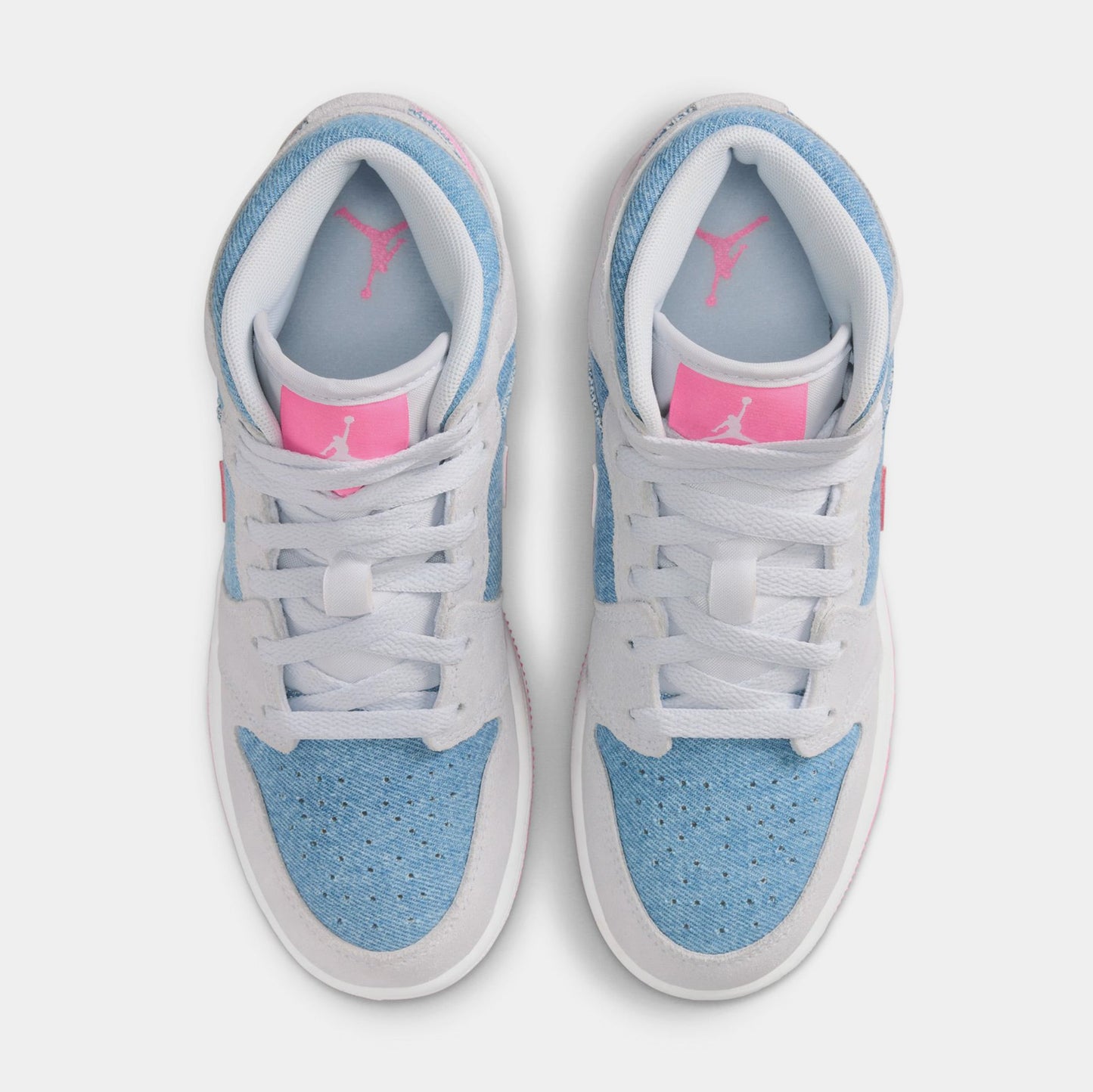 Air Jordan 1 Mid SE Grade School Lifestyle Shoes (Cobalt Bliss/White/Pink Glow)
