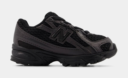 740 Bungee Lace Infant Toddler Lifestyle Shoes (Black Cement)