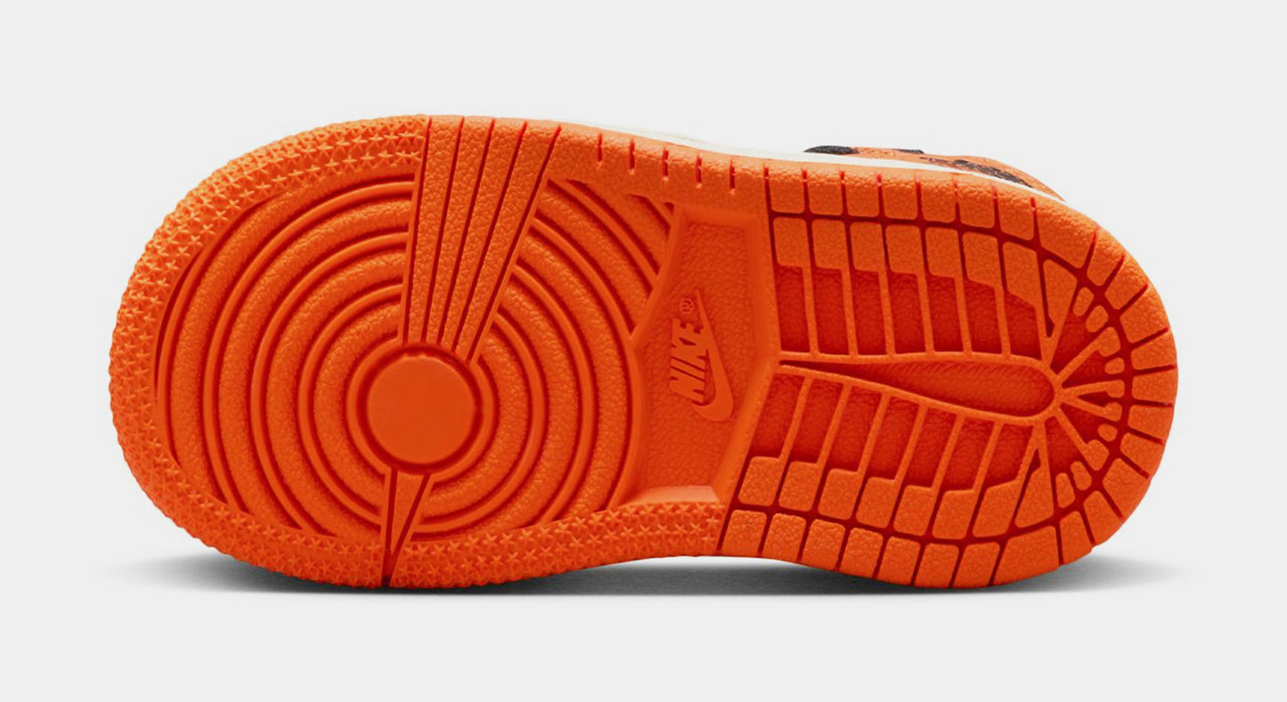 Air Jordan 1 Retro High OG Shattered Backboard Infant Toddler Lifestyle Shoes (Black/Starfish/Sail)