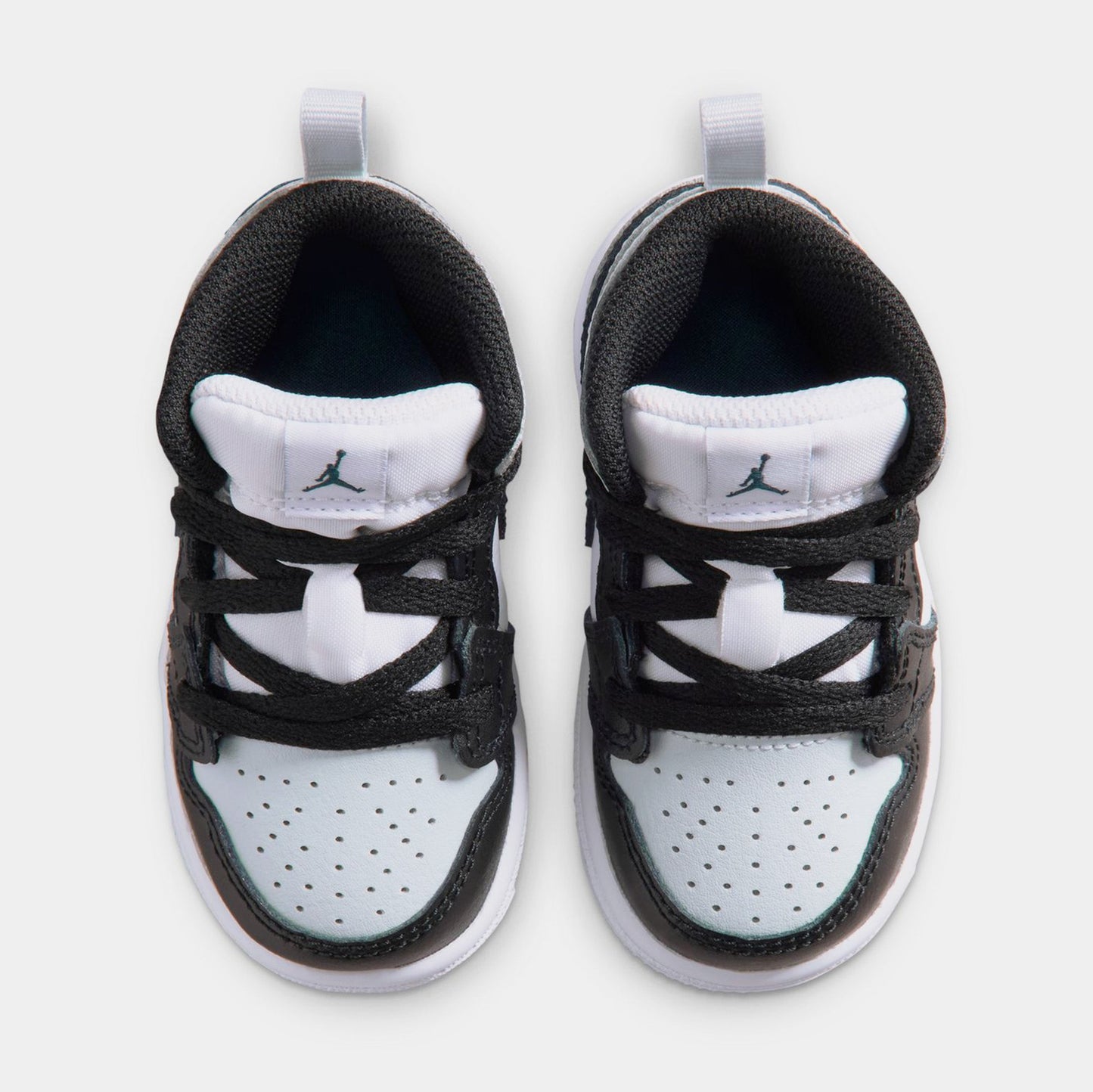 Air Jordan 1 Mid Infant Toddler Lifestyle Shoes (Black/Black/Aura/Squadron/Blue)