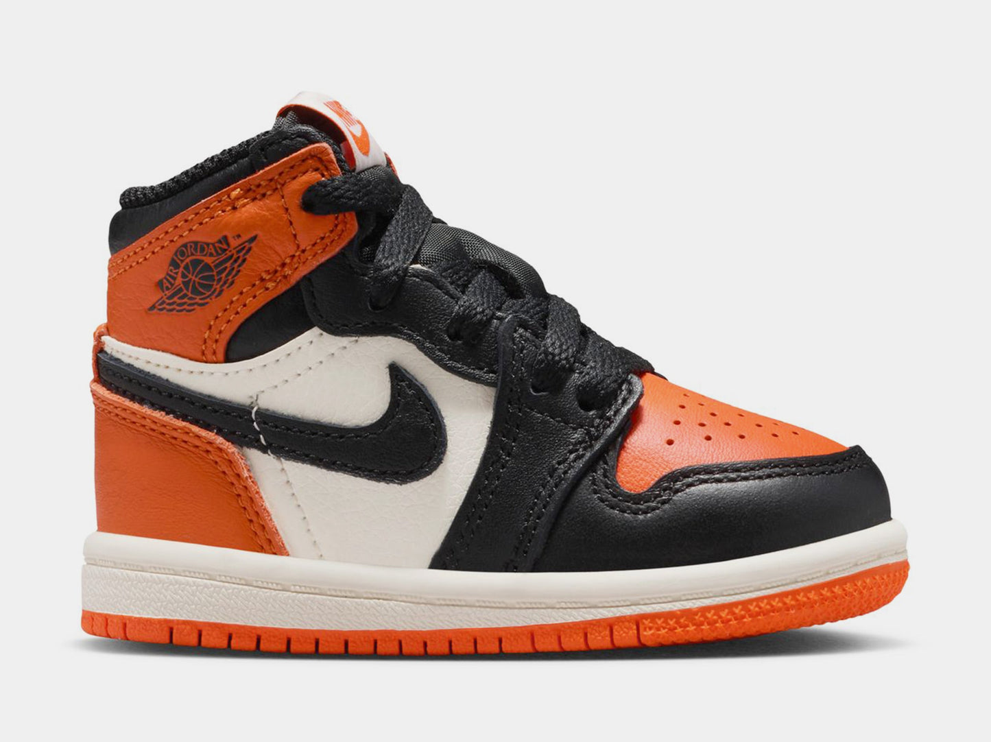 Air Jordan 1 Retro High OG Shattered Backboard Infant Toddler Lifestyle Shoes (Black/Starfish/Sail)