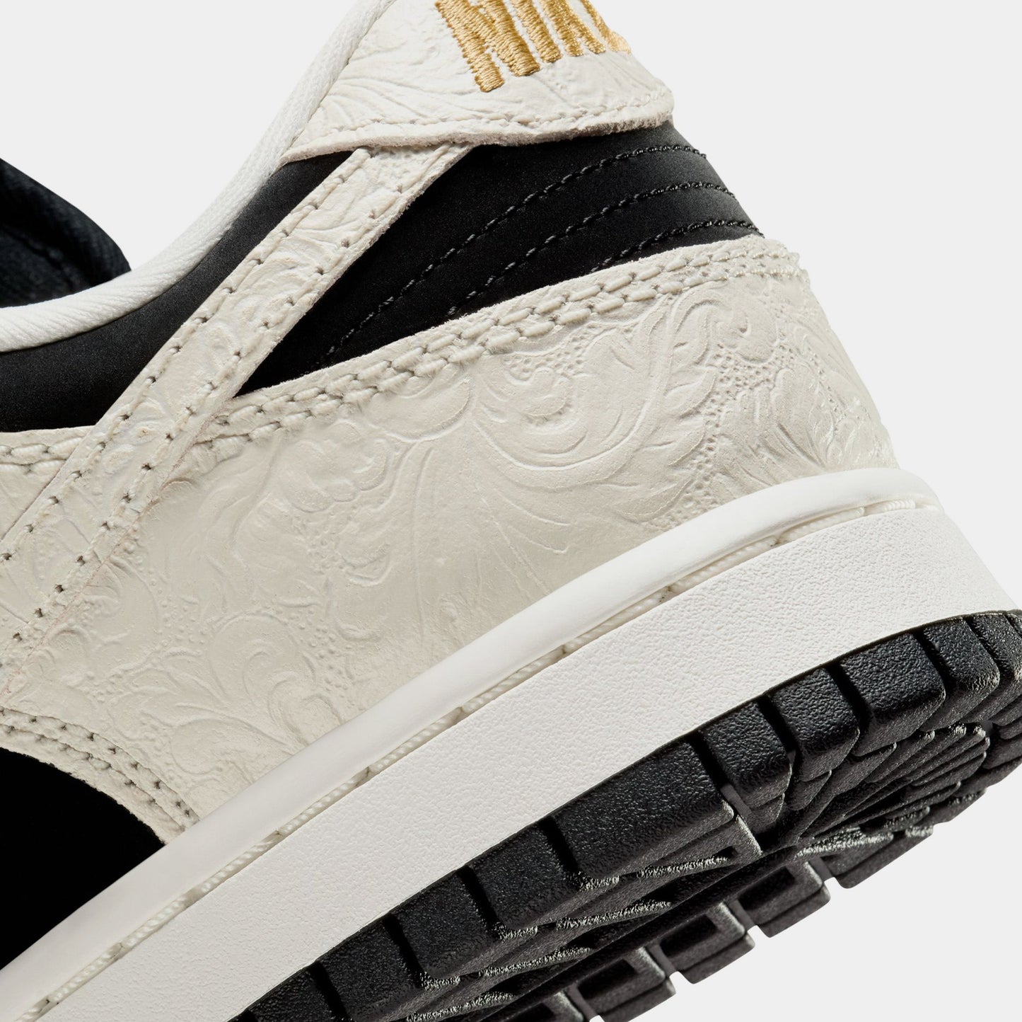 Dunk Low Embossed Womens Lifestyle Shoes (Black/Sail/Metallic Gold/Sail)