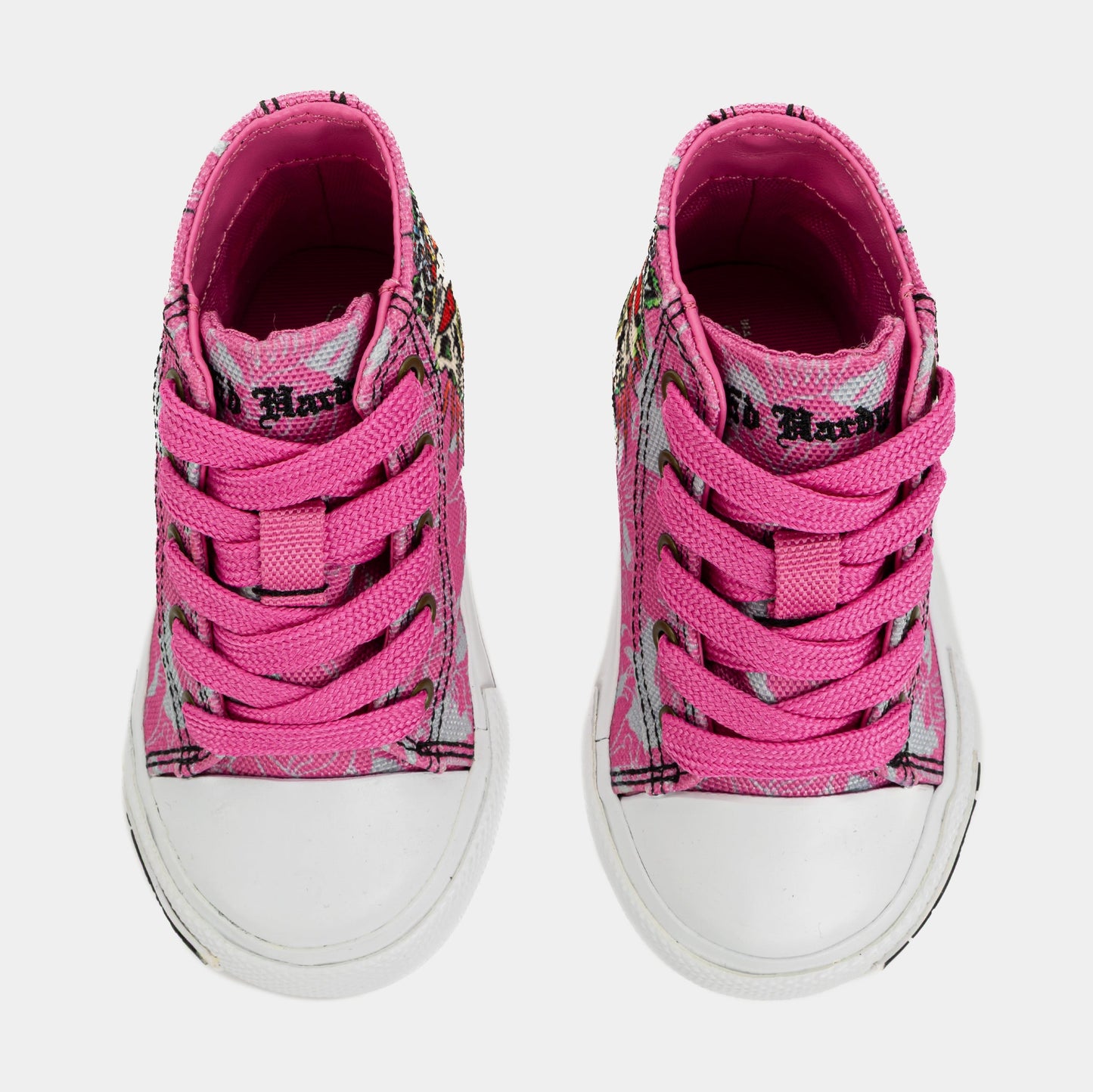 Skull High Top Infant Toddler Lifestyle Shoes (Pink/White)