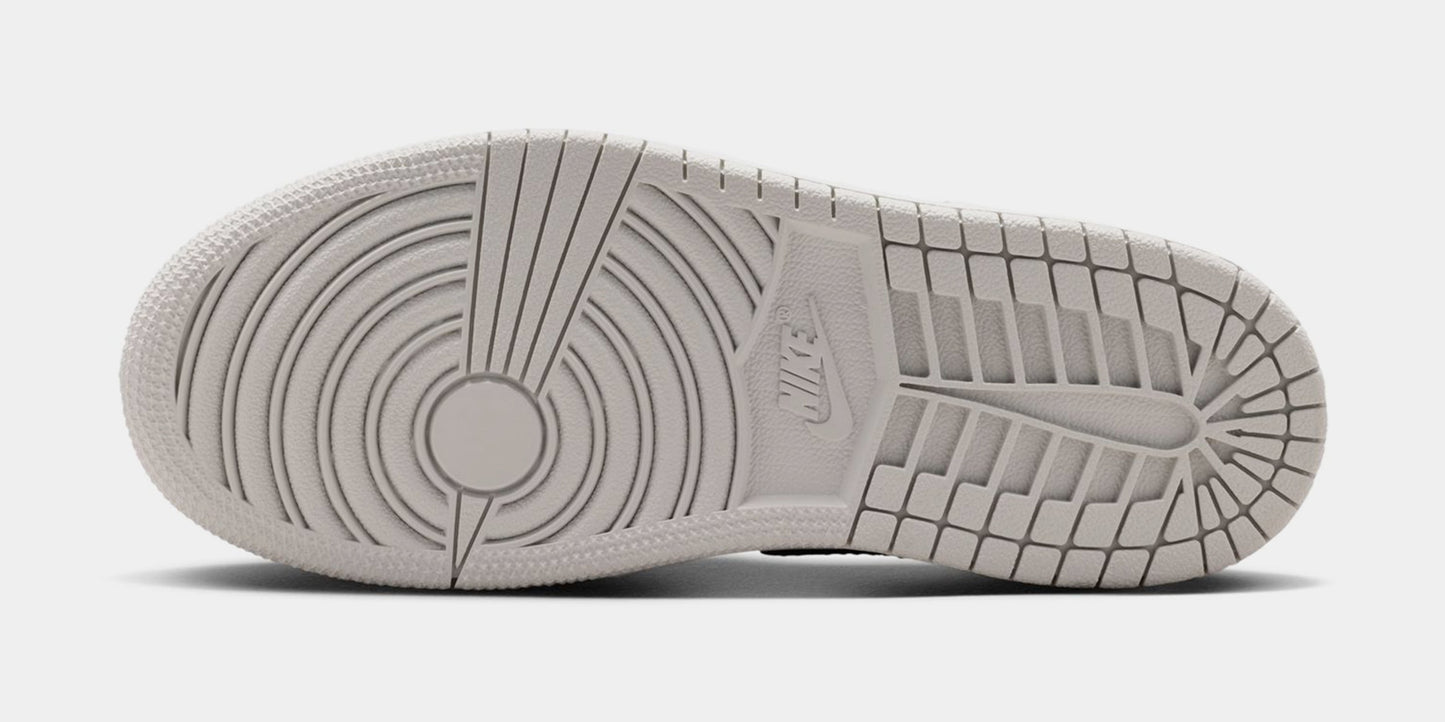Air Jordan 1 Mid SE Preschool Lifestyle Shoes (Photon Dust/Flat Pewter/Black/Blue Chill)
