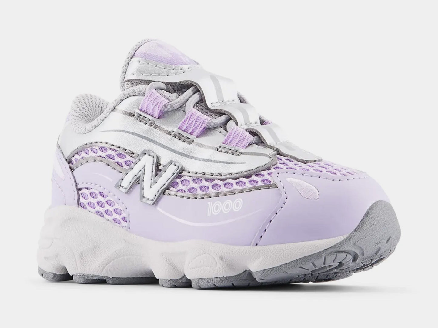 1000 Bungee Lace Infant Toddler Running Shoes (Lavender/Light Silver)