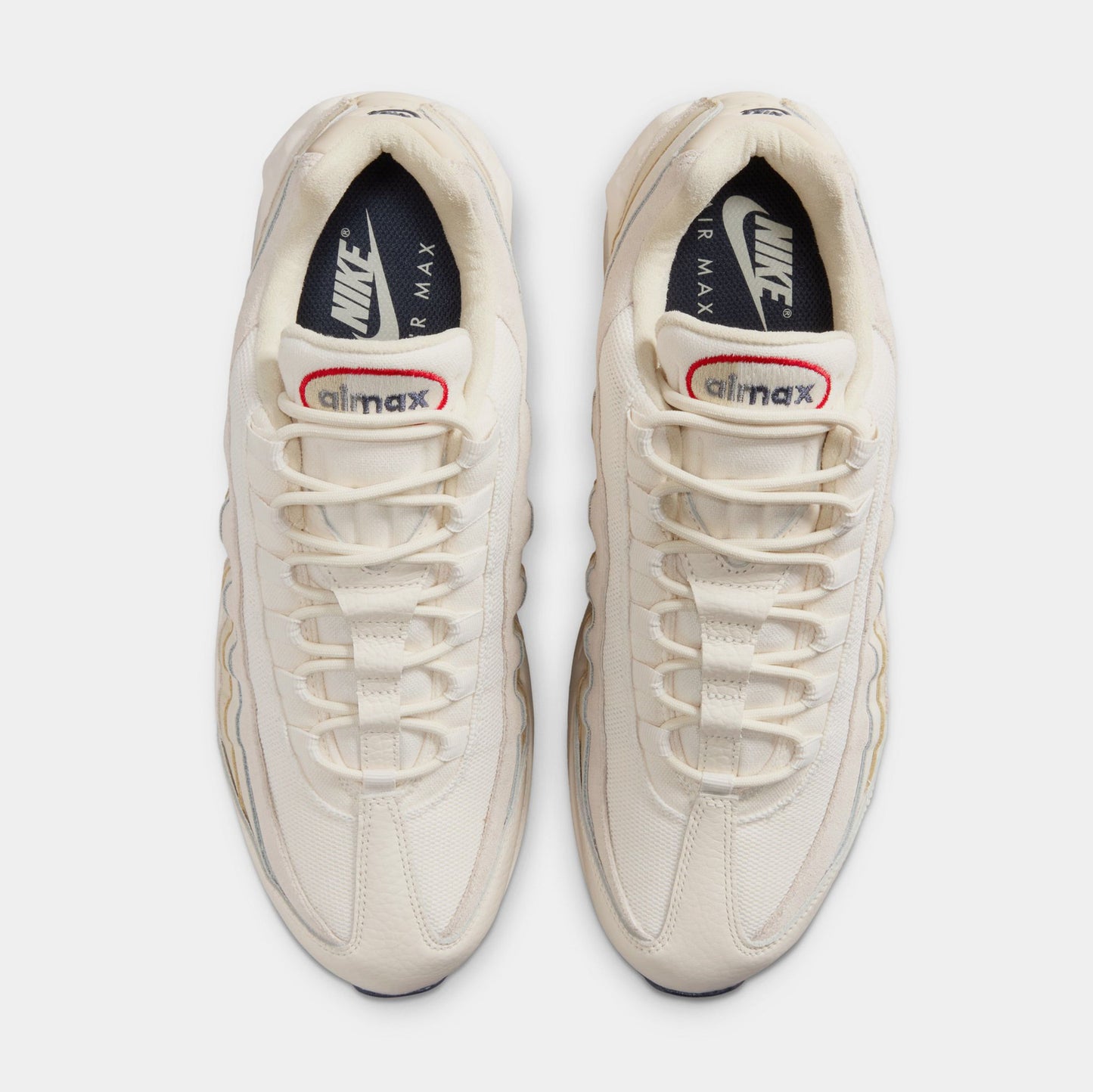 Air Max 95 OG Mens Running Shoes (Pale Ivory/University Red/Light Khaki/Sail)