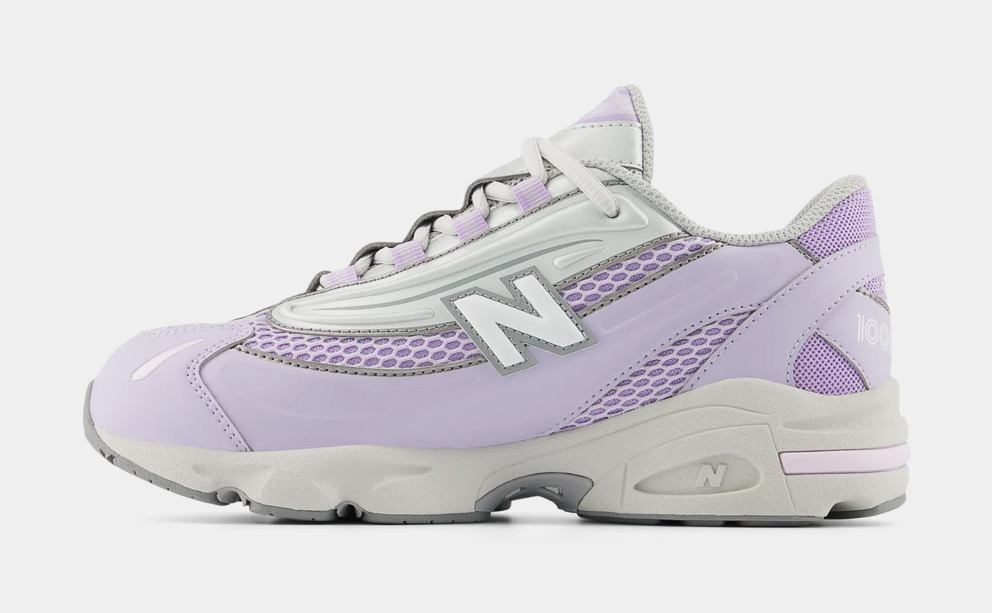 1000 Grade School Running Shoes (Bright Lavender/Silver Metallic)