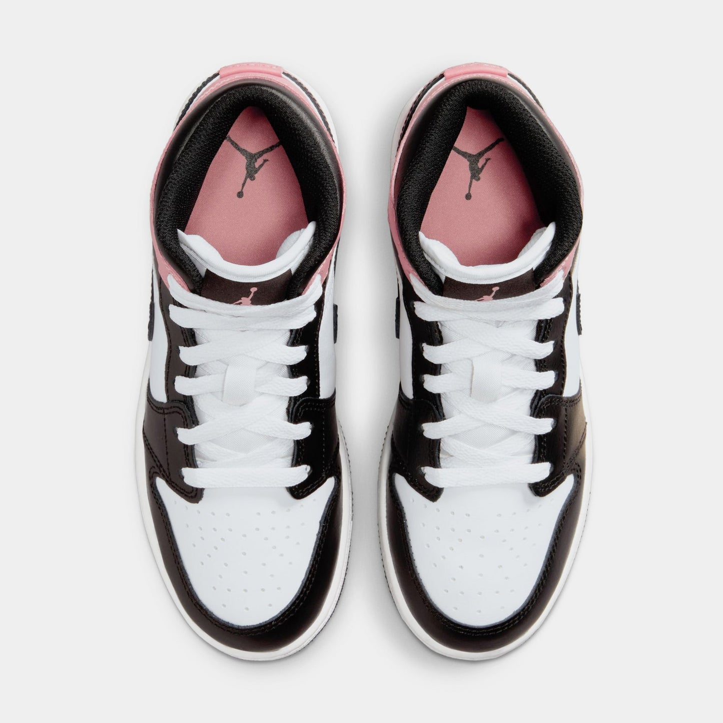 Air Jordan 1 Mid Grade School Lifestyle Shoes (White/Black/Rust Pink)