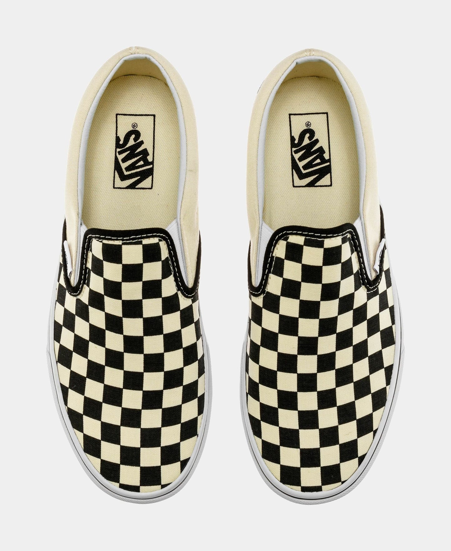 Classic Slip On Checkerboard Mens Skateboarding Shoe (Black/White)