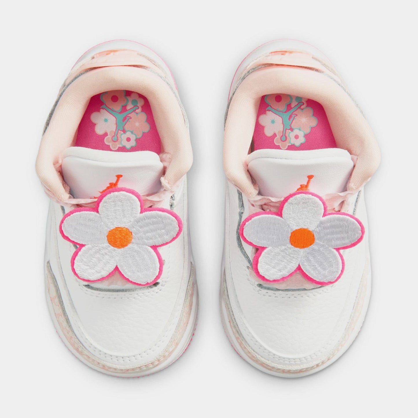 Air Jordan 3 Retro Spring Flower Infant Toddler Lifestyle Shoes (Pearl Pink/Hyper Orange/Pink Bloom)