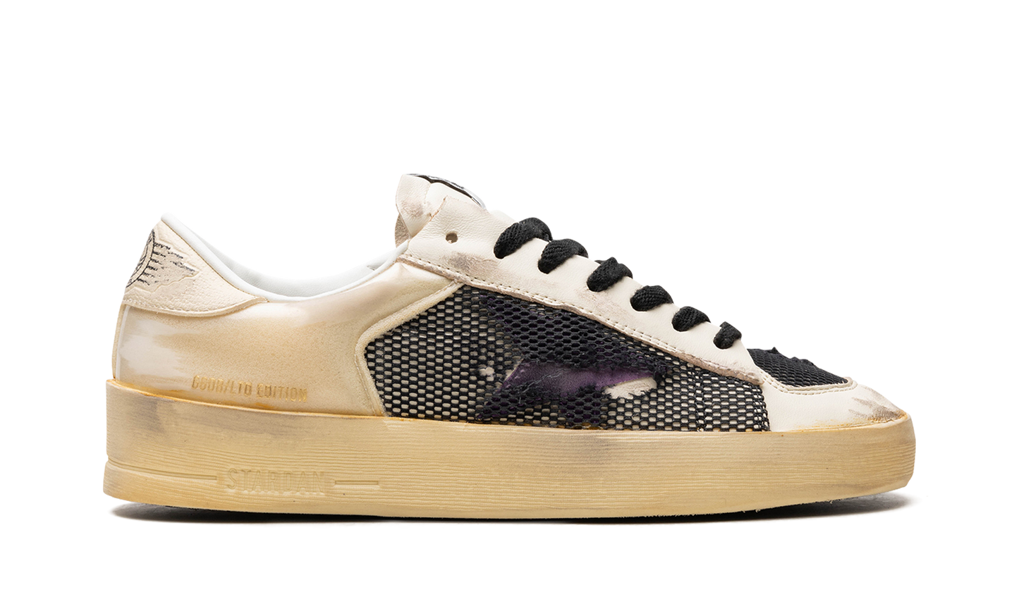 STARDAN NAPPA NET AND FOAM UPPER LEATHER STAR NAPPA TOE AND TONGUE "ECRU PURPLE BLACK"