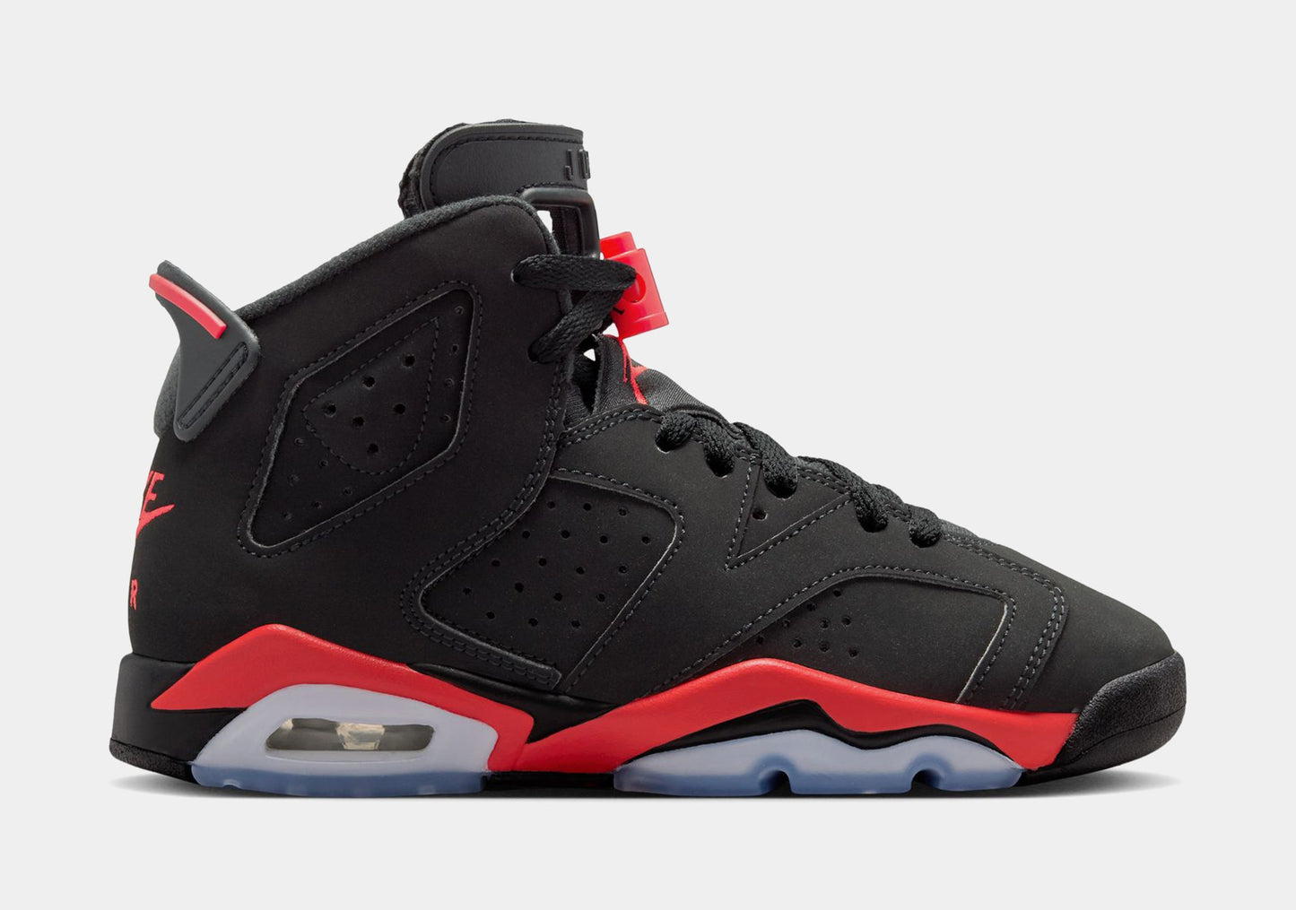 Air Jordan 6 Retro Infrared Salesman Grade School Lifestyle Shoes (Black/Light Crimson)