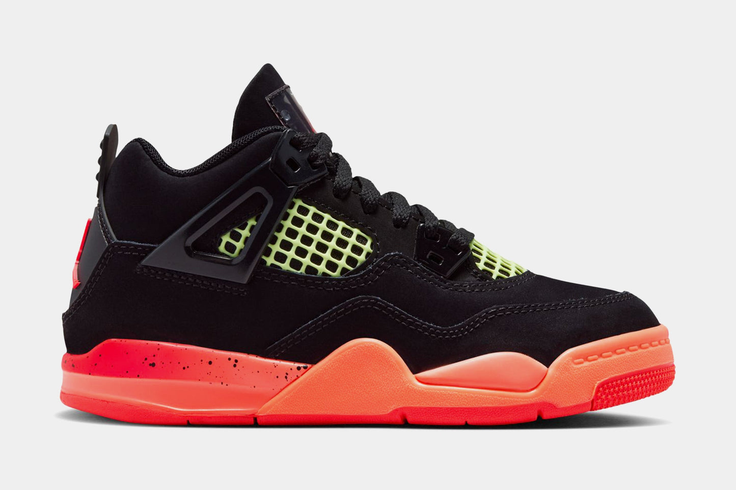 Air Jordan 4 Retro Black Infrared 23 Preschool Lifestyle Shoes (Black/Infrared 23/Bright Mango) Free Shipping