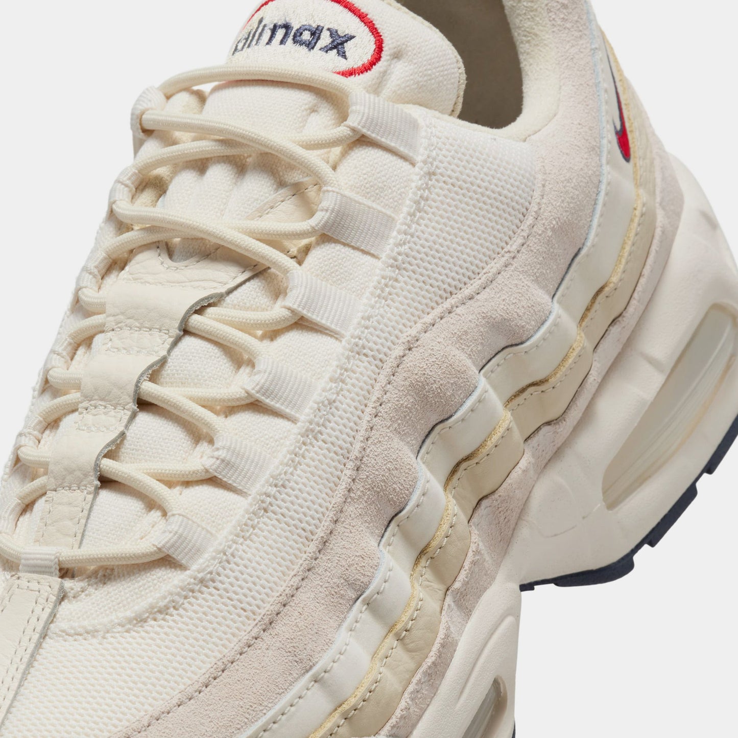 Air Max 95 OG Mens Running Shoes (Pale Ivory/University Red/Light Khaki/Sail)