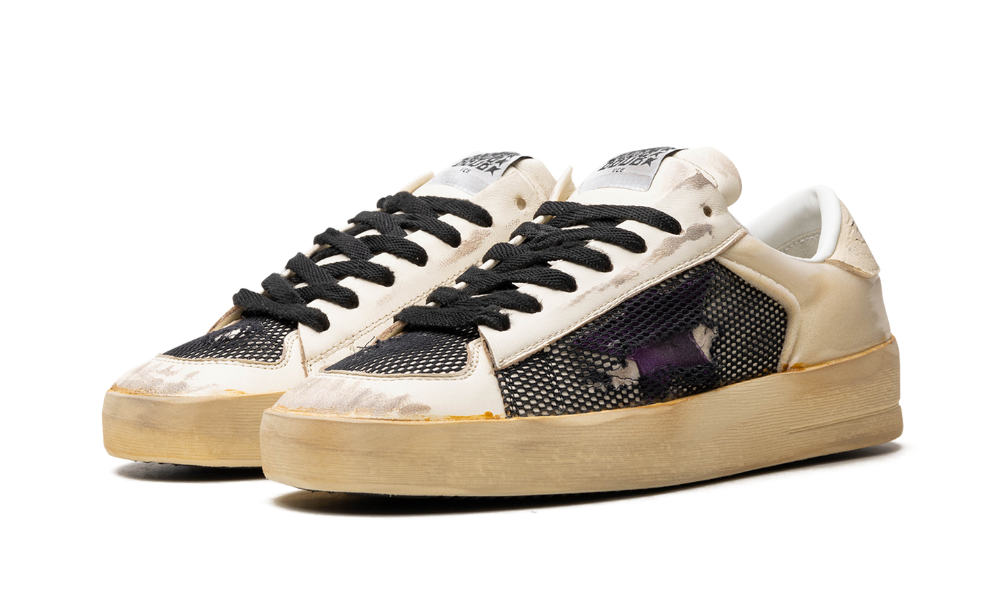 STARDAN NAPPA NET AND FOAM UPPER LEATHER STAR NAPPA TOE AND TONGUE "ECRU PURPLE BLACK"