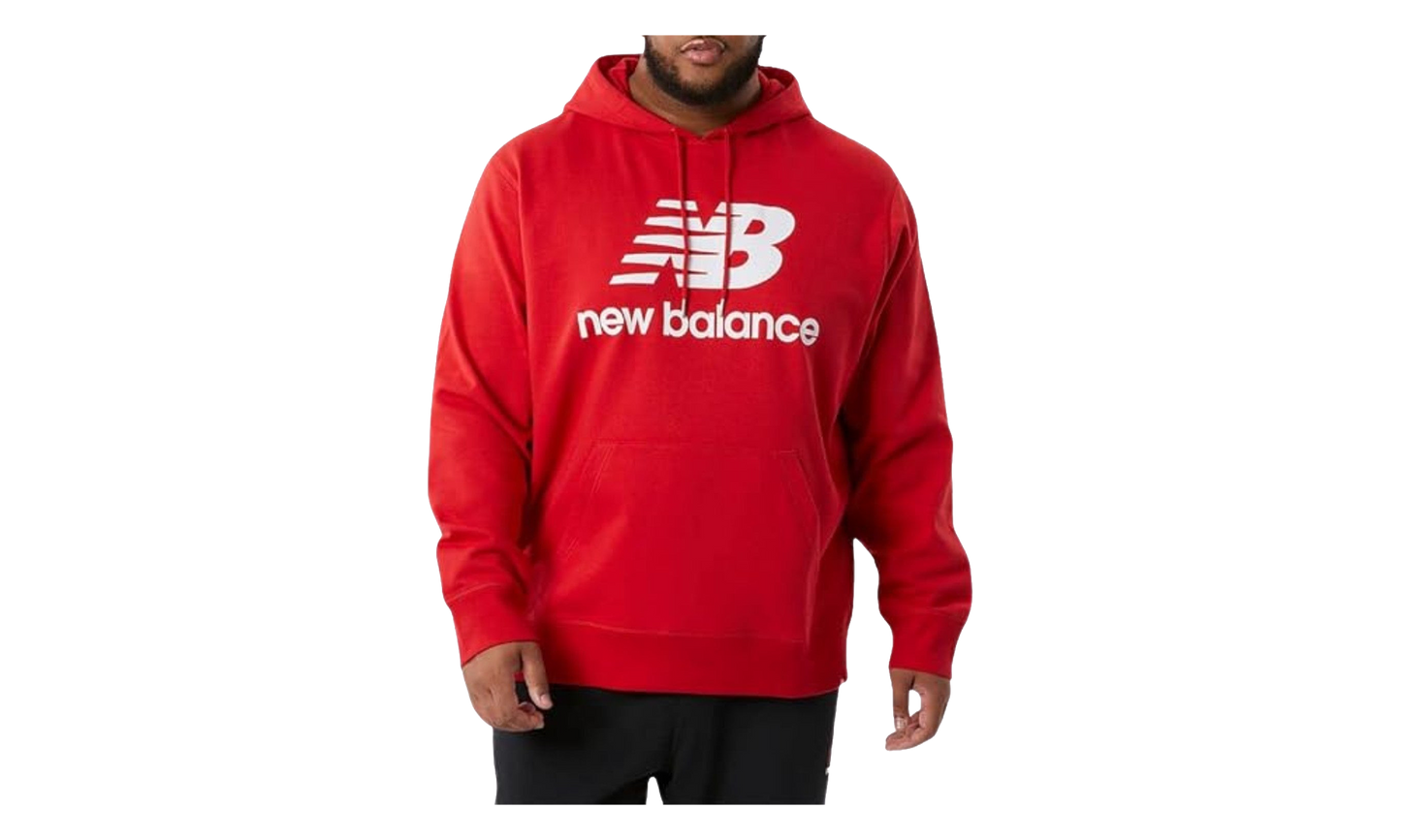 NB Essentials Stacked Logo Pullover Hoodie ""Team Red Inline"" MT03558 RED